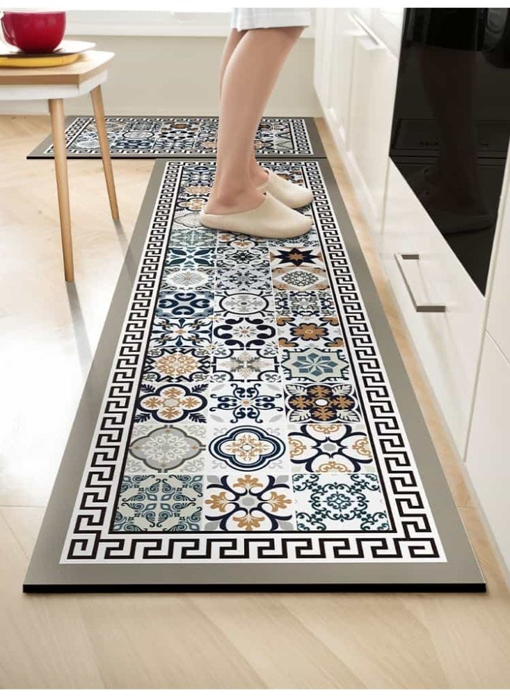 أديلي سجاد مطبخ من طين الدياتوم بسمك 3.5 مم، مجموعة 2 قطعة، سجادة ماصة ومريحة ومضادة للانزلاق، سجاد أرضية سريع الجفاف للمطبخ والحمام والغسيل، 40×60 سم + 40×120 سم - Image 1